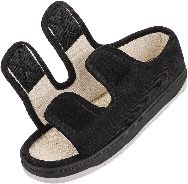 IBLUELOVER Diabetic Sandals for Women Men Open Toe Diabetic Slippers Extra Wide Non Slip Adaptive Sandals Edema Swollen Feet Diabetics Shoes Footwear Breathable Arthritis Post-op Elderly Sandal - Image 4